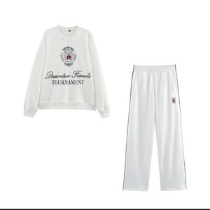 ZARA EMBROIDERED SWEATSHIRT+SWEATPANTS DUARTER FINALS TOURNAMENT SUIT M/L